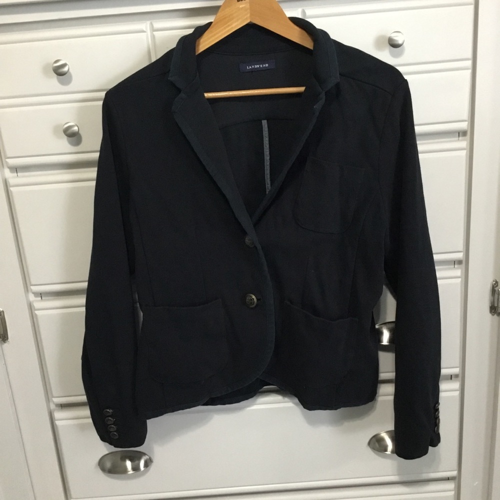Vintage Lands End Nautical Button Cotton Jacket size XL